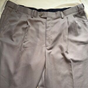 NWT Perry Ellis Portfolio Mens 44x30 Pleated Folio-Flex Dress Pants Fawn Brown